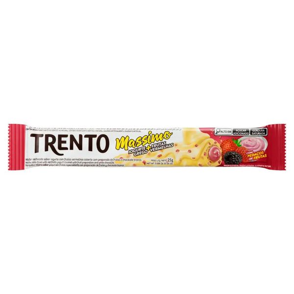WAFER TRENTO MASSIMO IOGURTE GREGO FRUTAS VERMELHAS 25G PECCIN - 715577 - CHOKDOCE
