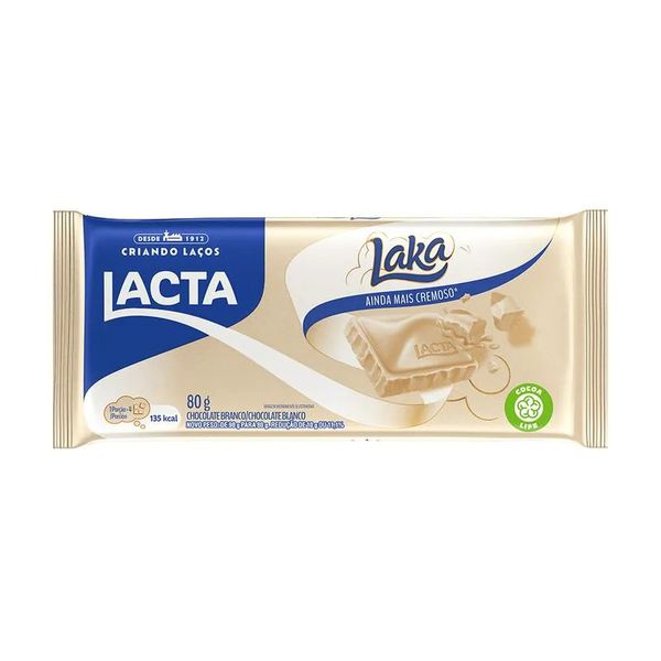 CHOC TABLETE BRANCO LAKA 80G LACTA - 389402 - CHOKDOCE