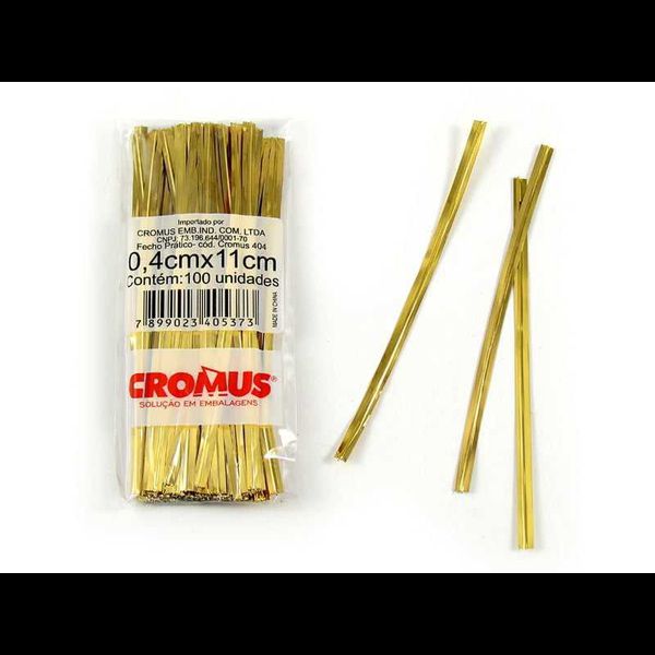 FECHO PRATICO CROMUS 7MMX30CM C/100 DOURADO - 193405 - CHOKDOCE