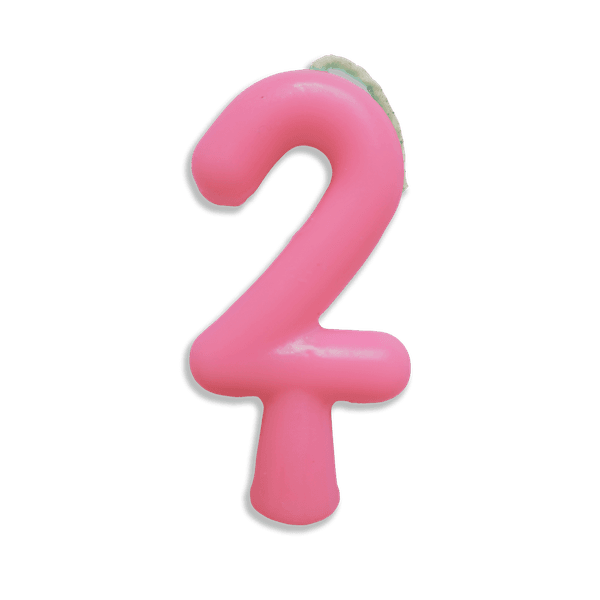 VELA ANIVERSARIO TUBULAR CANDY ROSA N.2 JUNCO - 709019 - CHOKDOCE