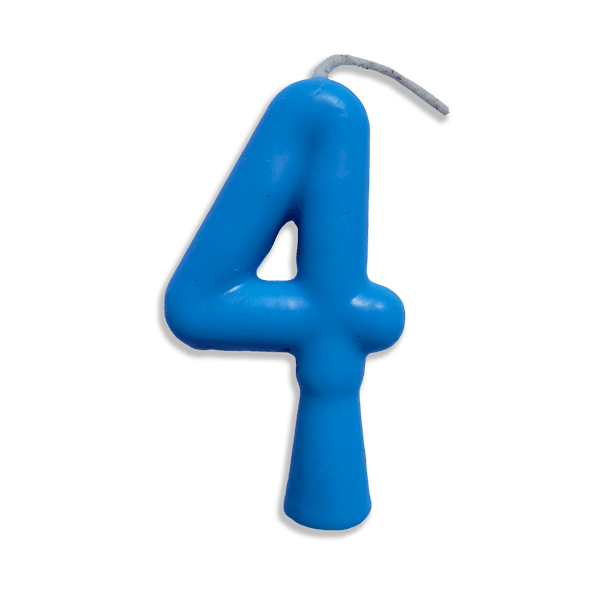 VELA ANIVERSARIO TUBULAR CANDY AZUL N.4 JUNCO - 708920 - CHOKDOCE