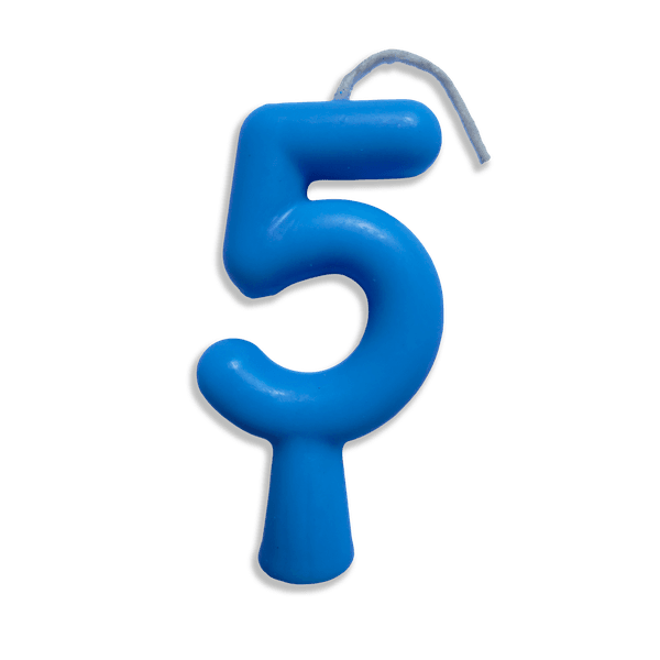 VELA ANIVERSARIO TUBULAR CANDY AZUL N.5 JUNCO - 708937 - CHOKDOCE