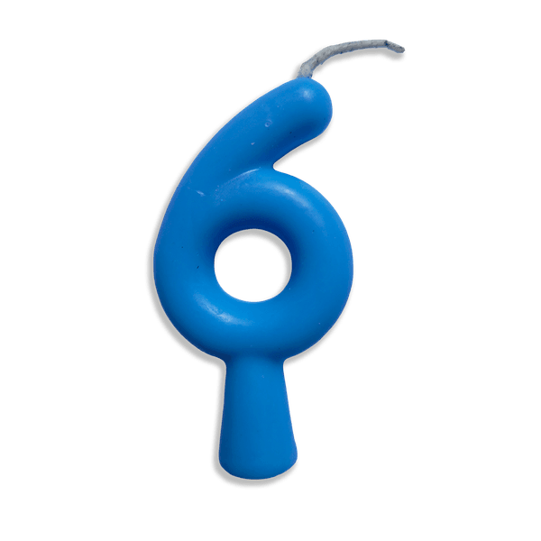 VELA ANIVERSARIO TUBULAR CANDY AZUL N.6 JUNCO - 708944 - CHOKDOCE