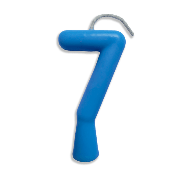 VELA ANIVERSARIO TUBULAR CANDY AZUL N.7 JUNCO - 708951 - CHOKDOCE