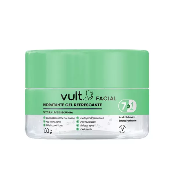 VULT Hidratante Gel Refrescante 7em1 Facial 100g 