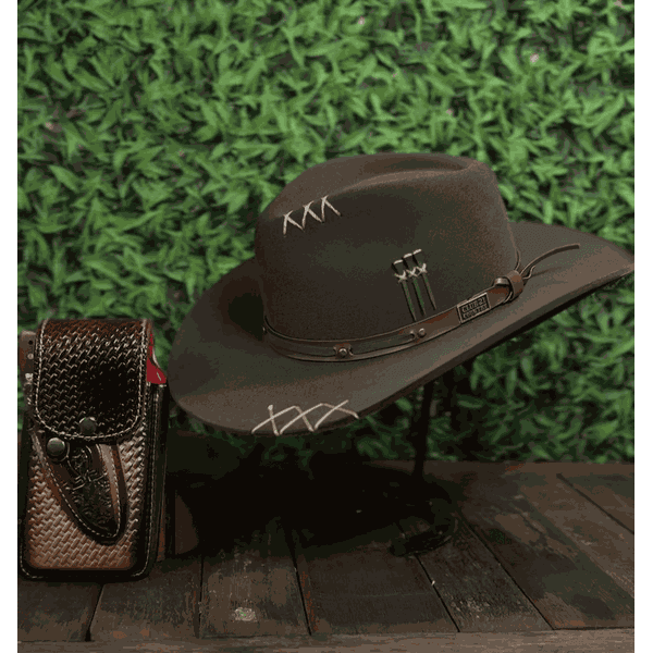 Kit Chapéu Cravo e Bainha para Faca