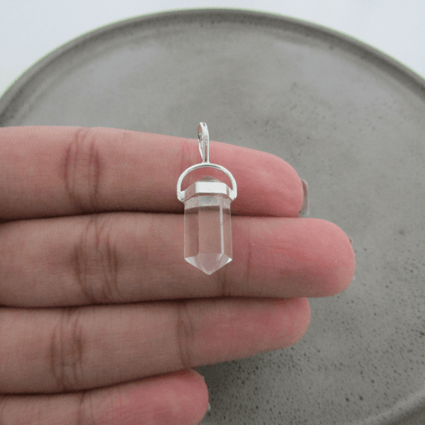 Pingente Pedra Natural Cristal Base AlÇa Argola