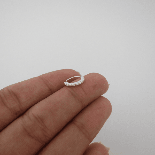 Piercing Argolinha 1 Fileira De Mini Zircônia Cristal