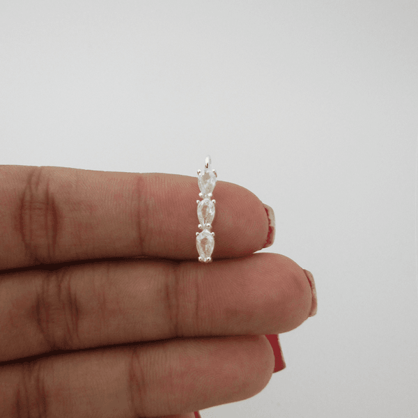 Pingente 3 Gotas Zircônia Cristal