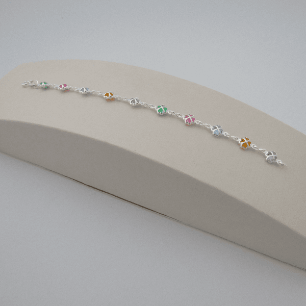 Pulseira Infantil Trevo Zirconia Colors 