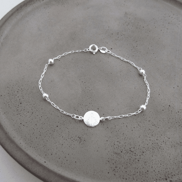 Pulseira Medalha Nossa Senhora 4 Bolinhas 