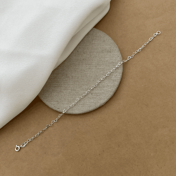 Pulseira Elos Corações Vazados 
