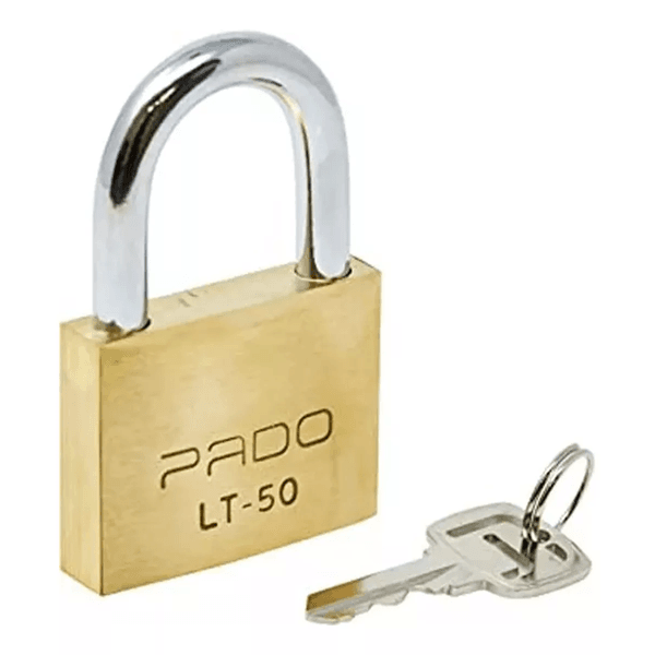 Cadeado Pado Latao 50mm Segredo Unico Mesma Chave Dourado