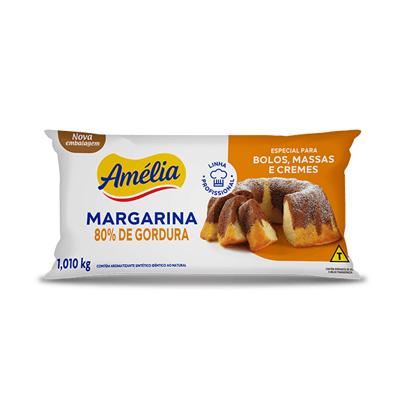 MARGARINA 80% AMELIA BOLO, MASSA E CREME 1,010 KG 