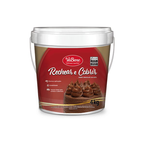 RECHEAR E COBRIR SABOR CHOCOLATE AO LEITE 4KG VABENE