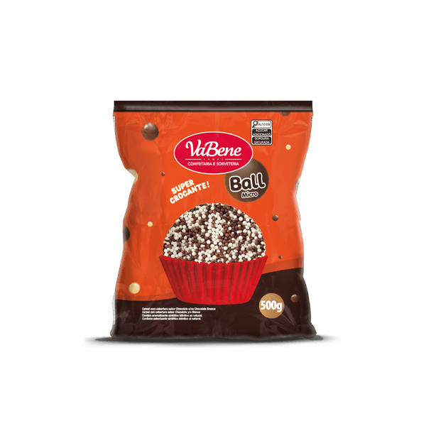 CEREAL MICRO CHOCOLATE AO LEITE E BRANCO 500GR VABENE