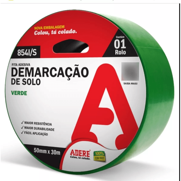 FITA DEMARCAÇÃO VERDE 50MMX30M ADESIVA - ADERE