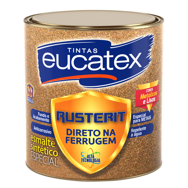 Esmalte Direto na Ferrugem Metalíco 900ml - RUSTERIT - EUCATEX