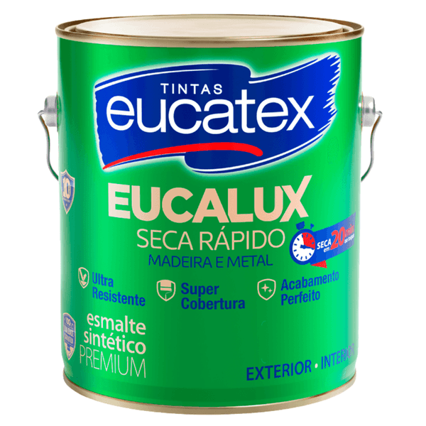 Esmalte Sintético Brilhante Prêmium 3,6 Litros - EUCALUX SECA RÁPIDO - EUCATEX