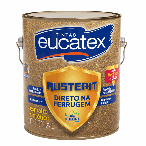 Esmalte Sintético Direto na Ferrugem Metalíco 3 Litros - RUSTERIT - EUCATEX