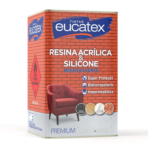 Resina Brilhante Incolor Base Solvente Eucatex 18L 