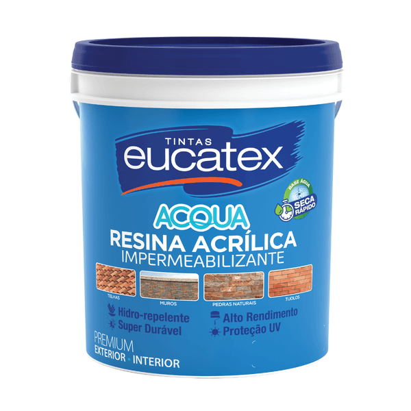 Resina Acílica Brilhante Premium Cores 18 Litros - EUCATEX ACQUA