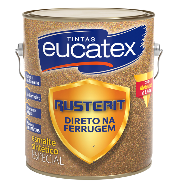 ESMALTE METALICO (ESCOLHA A COR) 3,6 LITROS - EUCATEX RUSTERIT