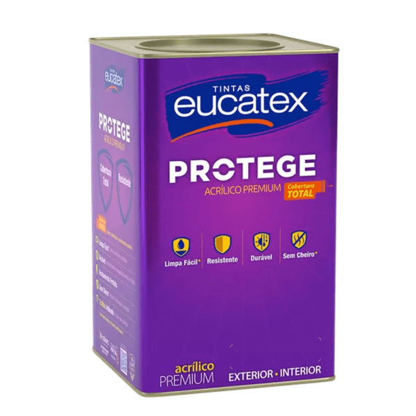 Tinta Acrílica Fosco Protege Branco Premium Eucatex 18L