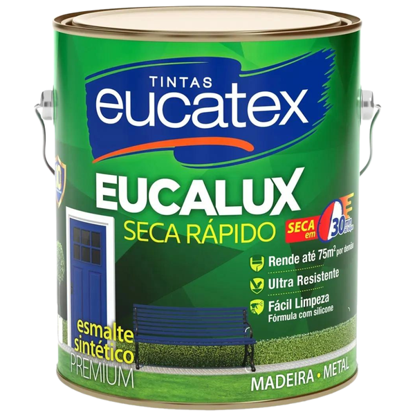 Tinta Esmalte Metálico Alumínio 3,6 Litros - Eucatex Secagem Rápida