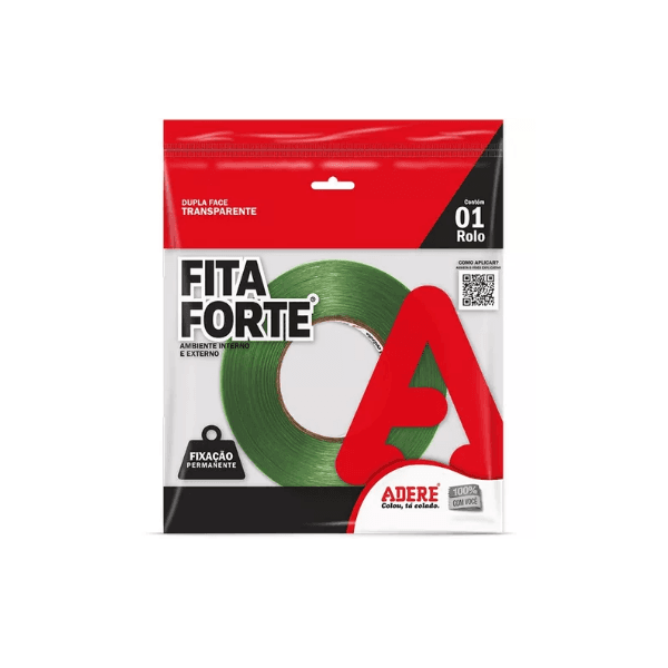 FITA DUPLA FACE 5mm X 20 Metros ADERE TRANSPARENTE