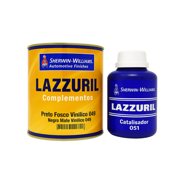 KIT Preto Fosco Vinílico 600ml 049 + Endurecedor 300ml 051 - LAZZURIL SHERWIN WILLIAMS