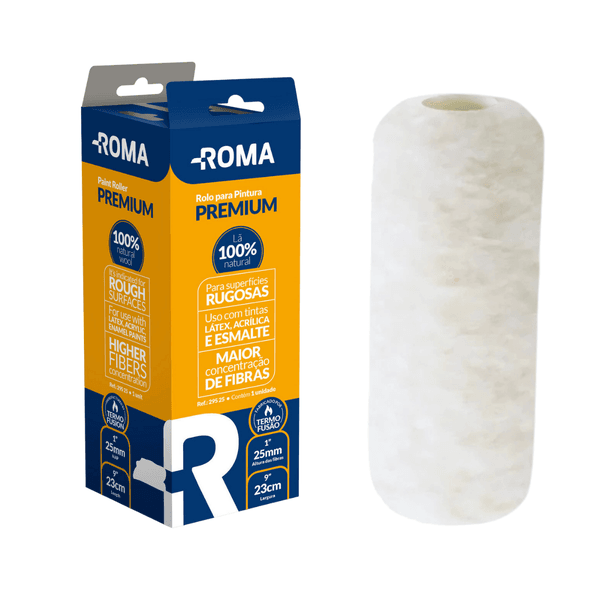 Rolo de Lã 23cm 100% Natural 25mm - ROMA