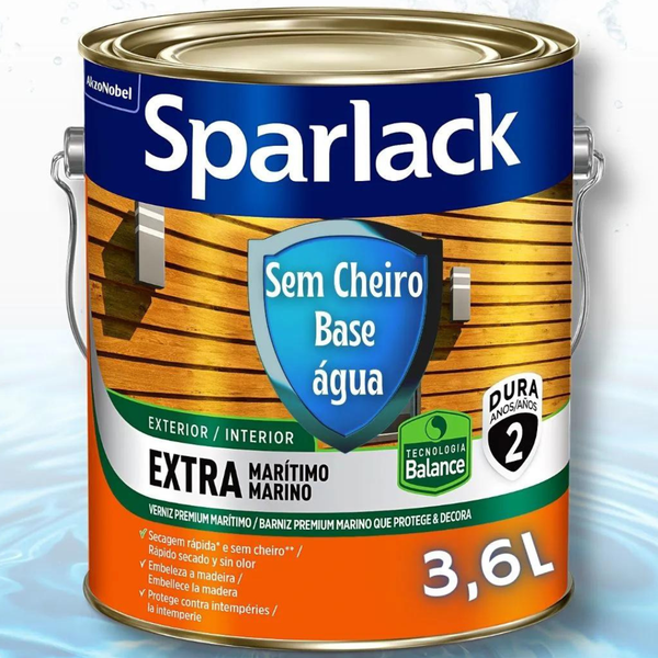 Verniz Brilhante Maritimo 3,6L Base Dágua - Sparlack