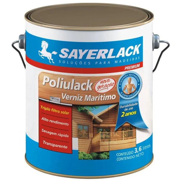 Verniz Brilhante Maritimo Incolor 3,6L Poliulack - Sayerlack