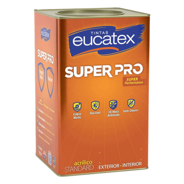 Tinta Acrílica Fosca Branca 18 Litros - Eucatex Super Pró Standard