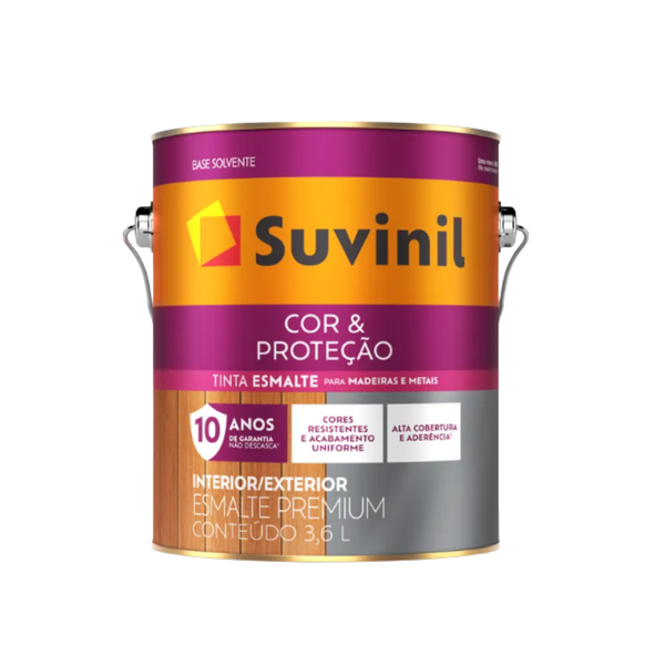 Esmalte Sintético Acetinado Branco 3,6 Litros - COR & PROTEÇÃO - SUVINIL
