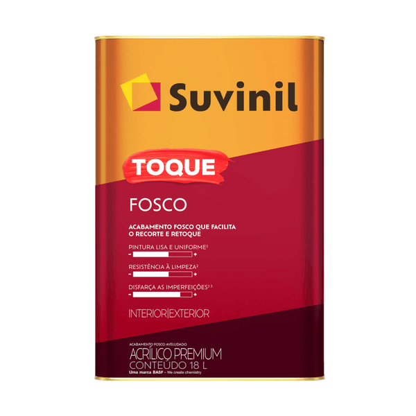 Tinta Acrílica Fosca Prêmium 18 Litros - SUVINIL TOQUE FOSCO - (Escolha a Cor)