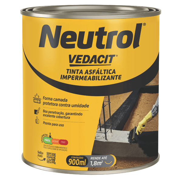 Imper Tinta Asfáltica 900ml - NEUTROL - VEDACIT