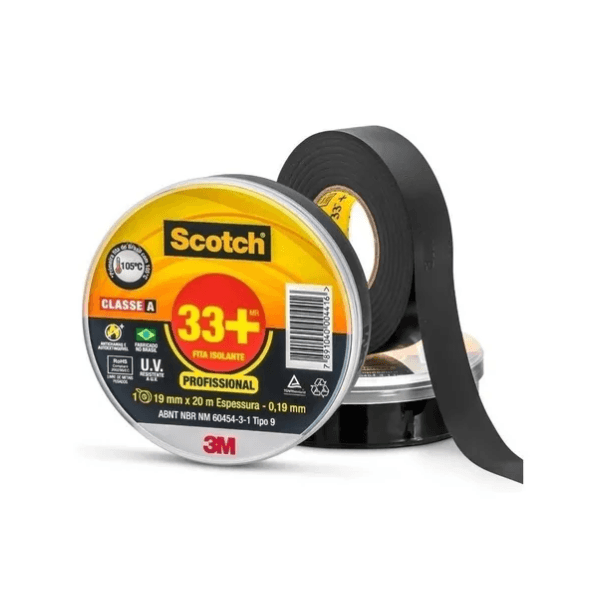 Fita Isolante 3M 33+ Scotch 19mm x 20Mt