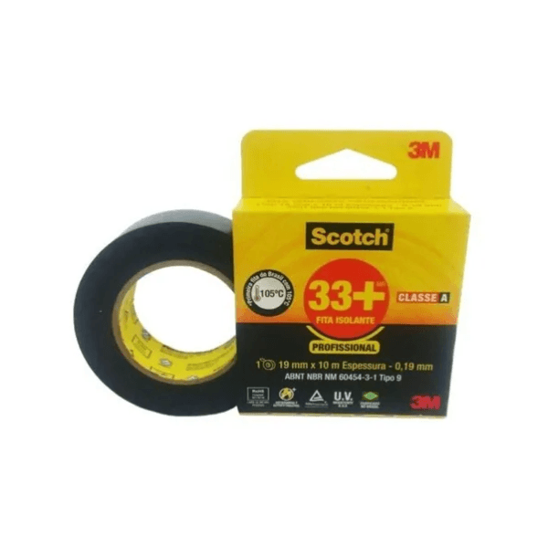 Fita Isolante 3M 33+ Scotch 19mm x 5Mt