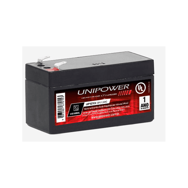 Bateria Estacionária 12V 1,3Ah UP1213 VRLA UNIPOWER