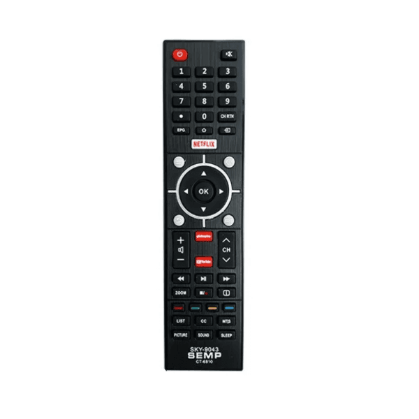 Controle Semp Toshiba GloboPlay Youtube Netflix MAX-9043