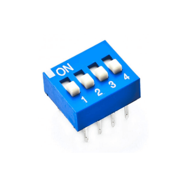 Dip Switch 4 Vias Azul 180 Graus