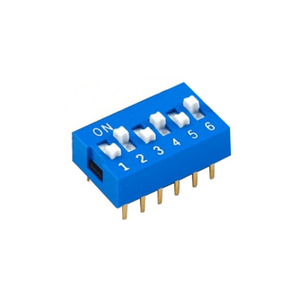 Dip Switch 6 Vias Azul 180 Graus