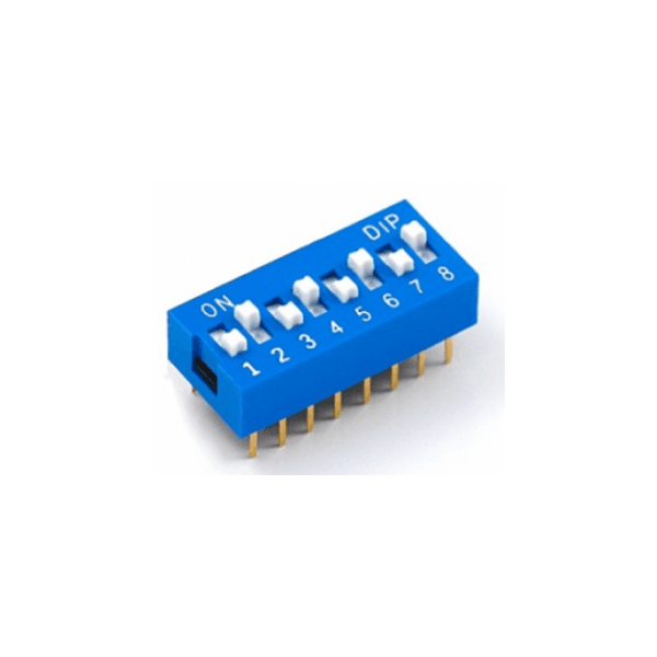 Dip Switch 8 Vias Azul 180 Graus