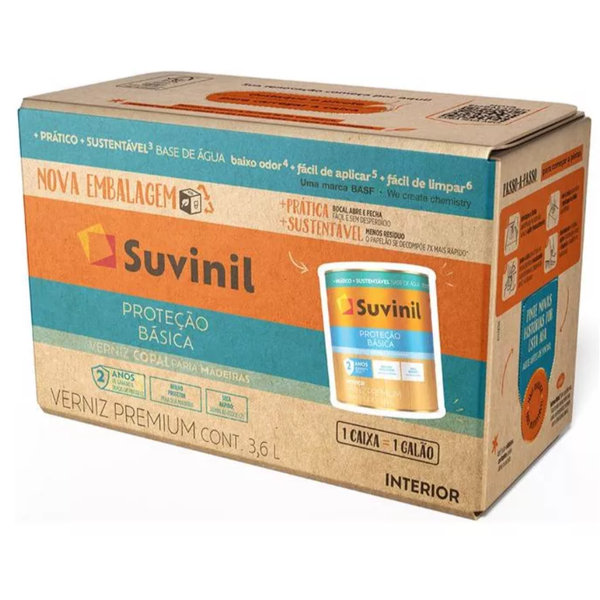  VERNIZ PROTECAO BASICA BRI TRANSPARENTE BASE AGUA CAIXA 3,6L SUVINIL