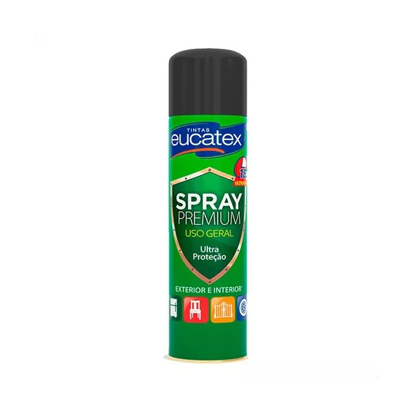 SPRAY ALTA TEMPERATURA PRETO FOSCO 400ML EUCATEX