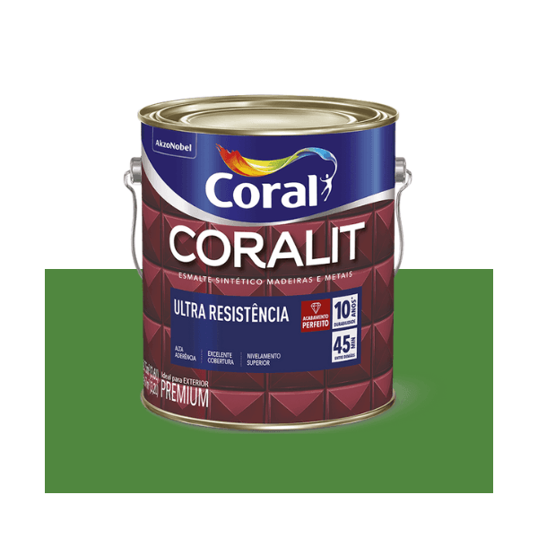ESMALTE CORALIT ULTRA VERDE FOLHA ALTO BRILHO 3,6L