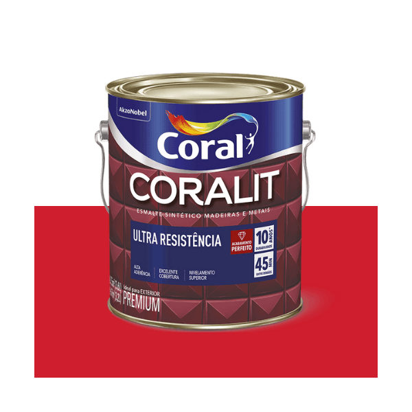 ESMALTE CORALIT ULTRA VERMELHO ALTO BRILHO 3,6L