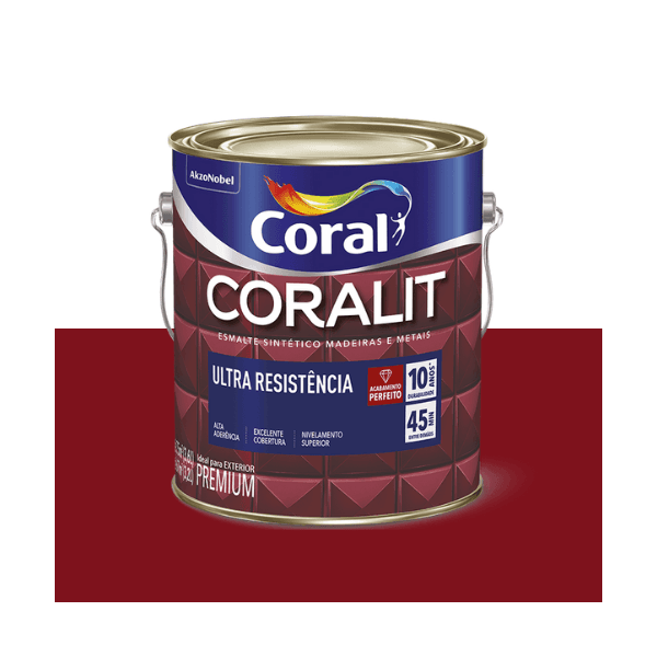 ESMALTE CORALIT ULTRA VERMELHO GOYA ALTO BRILHO 3,6L